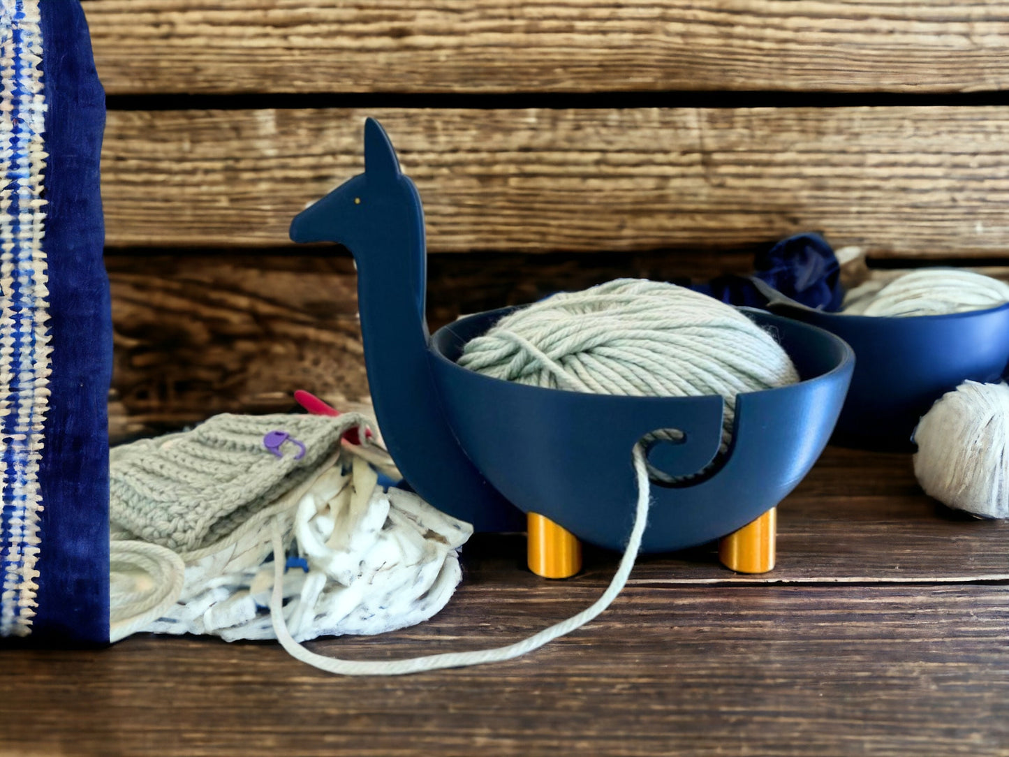 Llama Yarn Bowl Unique 3D Printed Holder - Quirky Knitting and Crochet Organizer