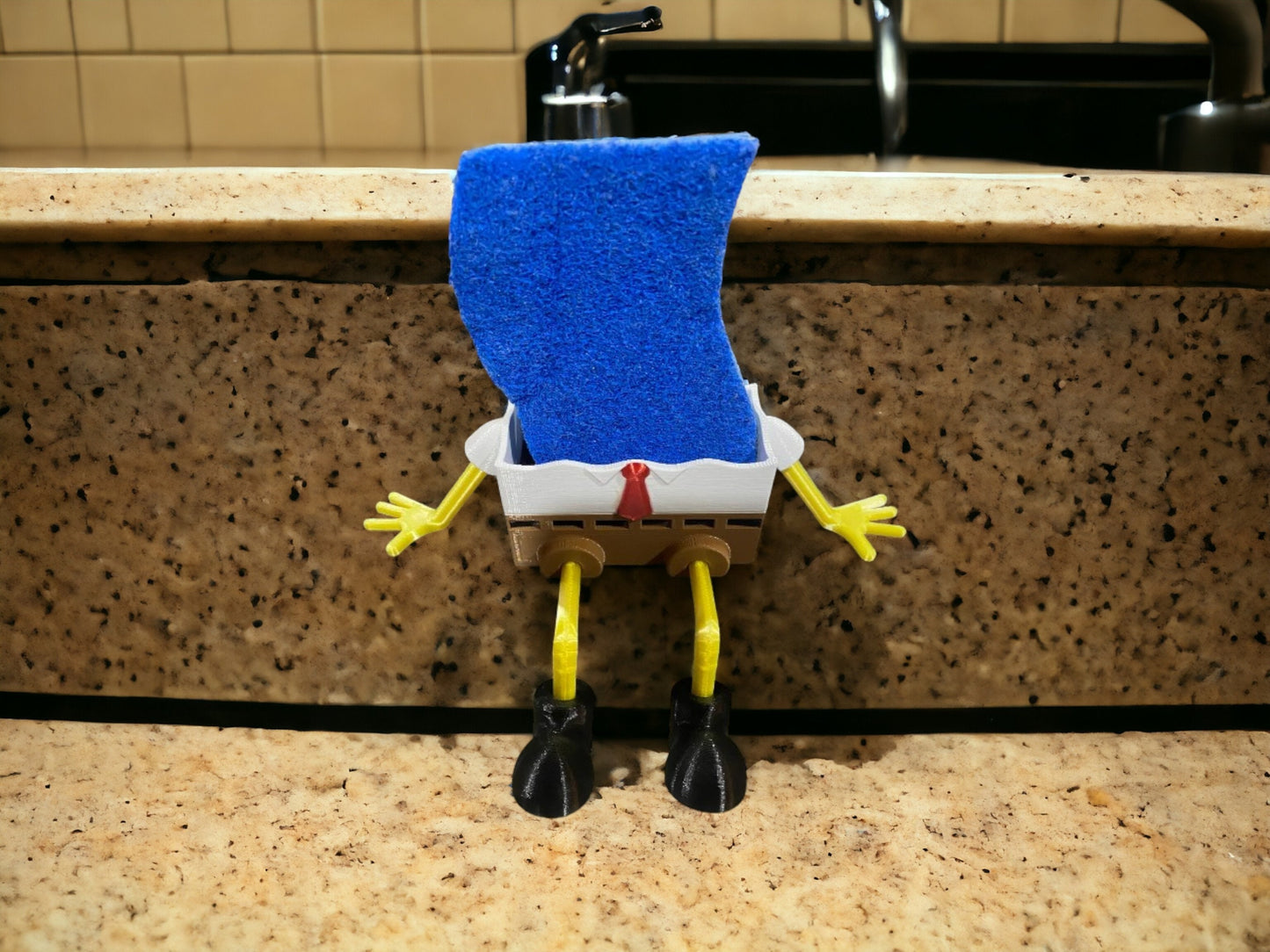 Bob The Sponge Unique 3D Printed Holder - Fun and Practical Kitchen Decor - Self-Draining Sponge Holder