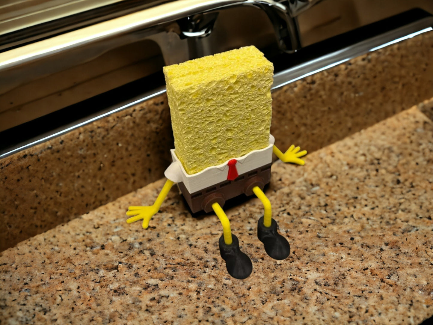 Bob The Sponge Unique 3D Printed Holder - Fun and Practical Kitchen Decor - Self-Draining Sponge Holder
