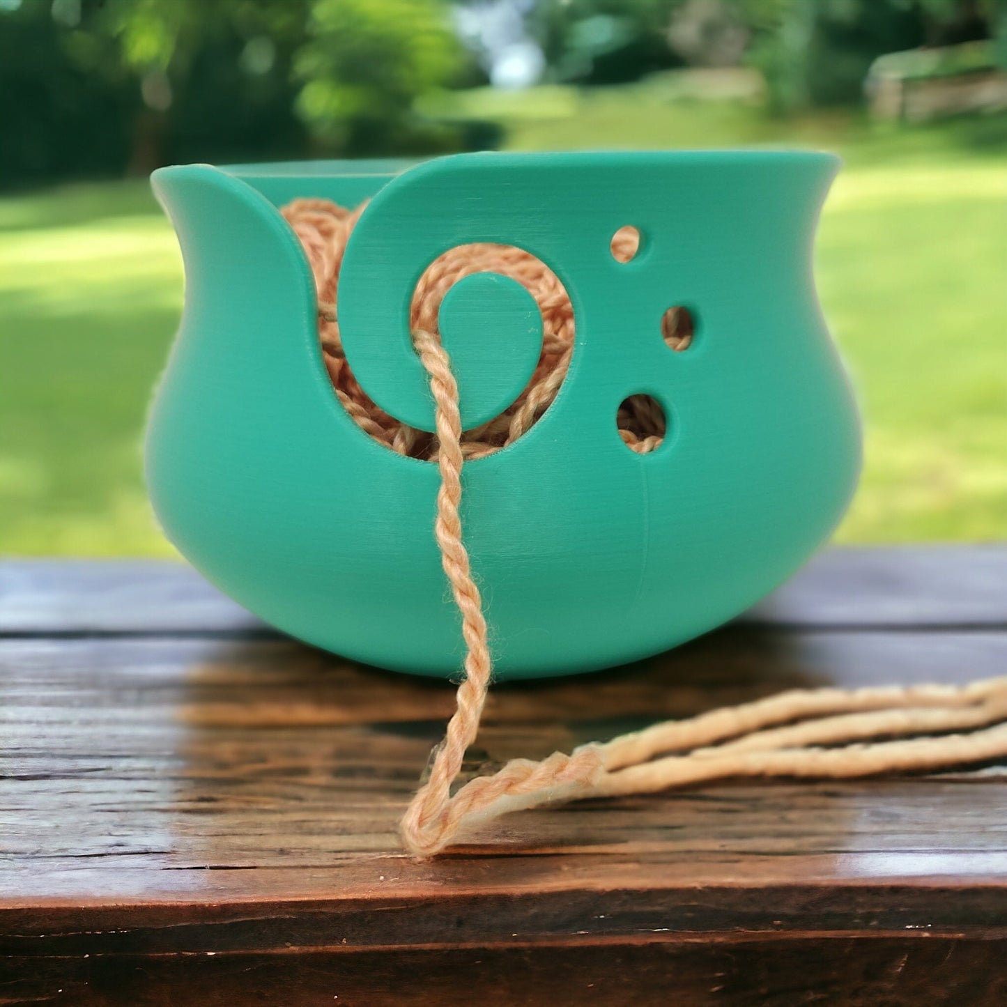 3D Printed Spiral Yarn Bowl: Crochet and Knitting Essential with 3 Holes for Crafters