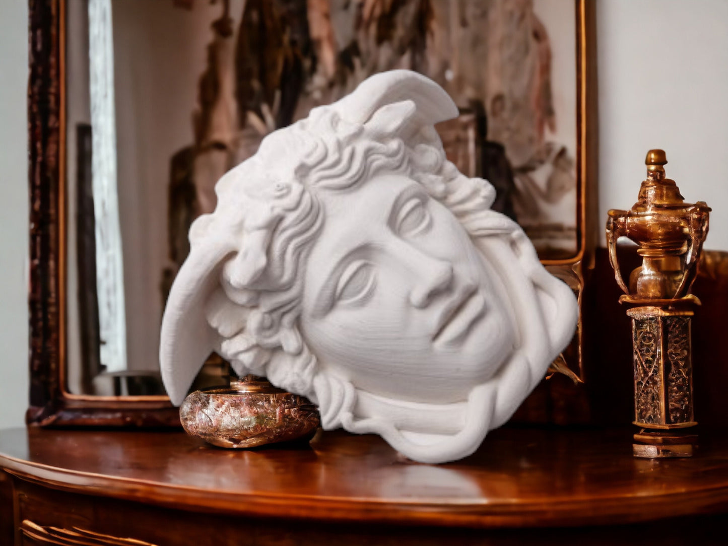 Medusa Gaze Wall Art - Serpent Hair Decor Gothic 3D Printed Ancient Greece Inspired Sculpture