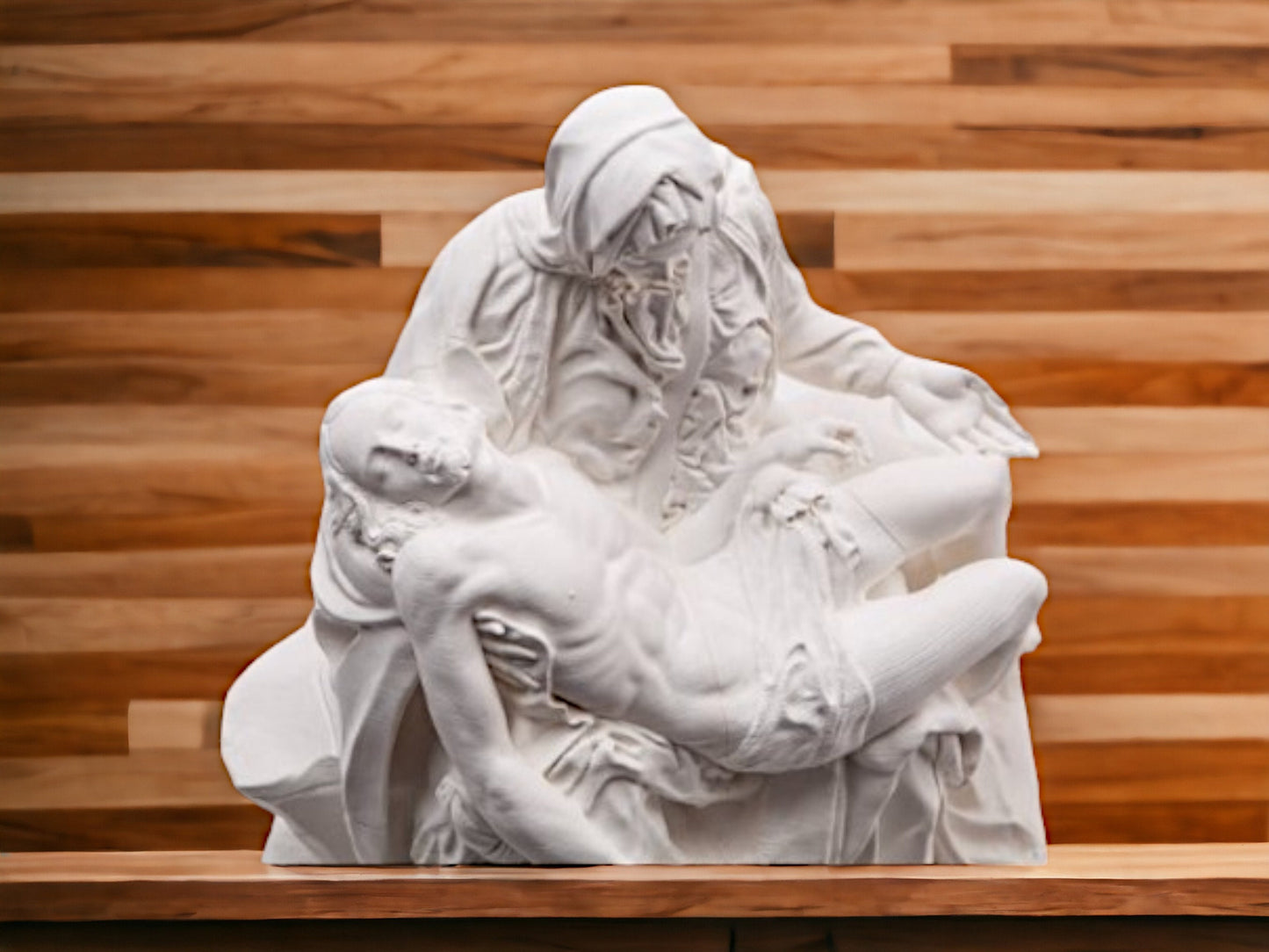3D Printed Florentine Pietà Sculpture - Modern Catholic Art, Mary and Jesus Religious Home Decor, Pieta Replica Statue