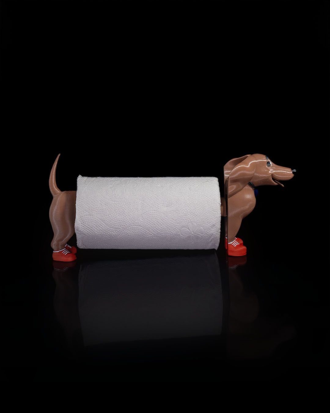 Wiener Dog Paper Towel Holder - Unique 3D Printed Dachshund Kitchen Decor - Modern & Quirky Countertop Accessory