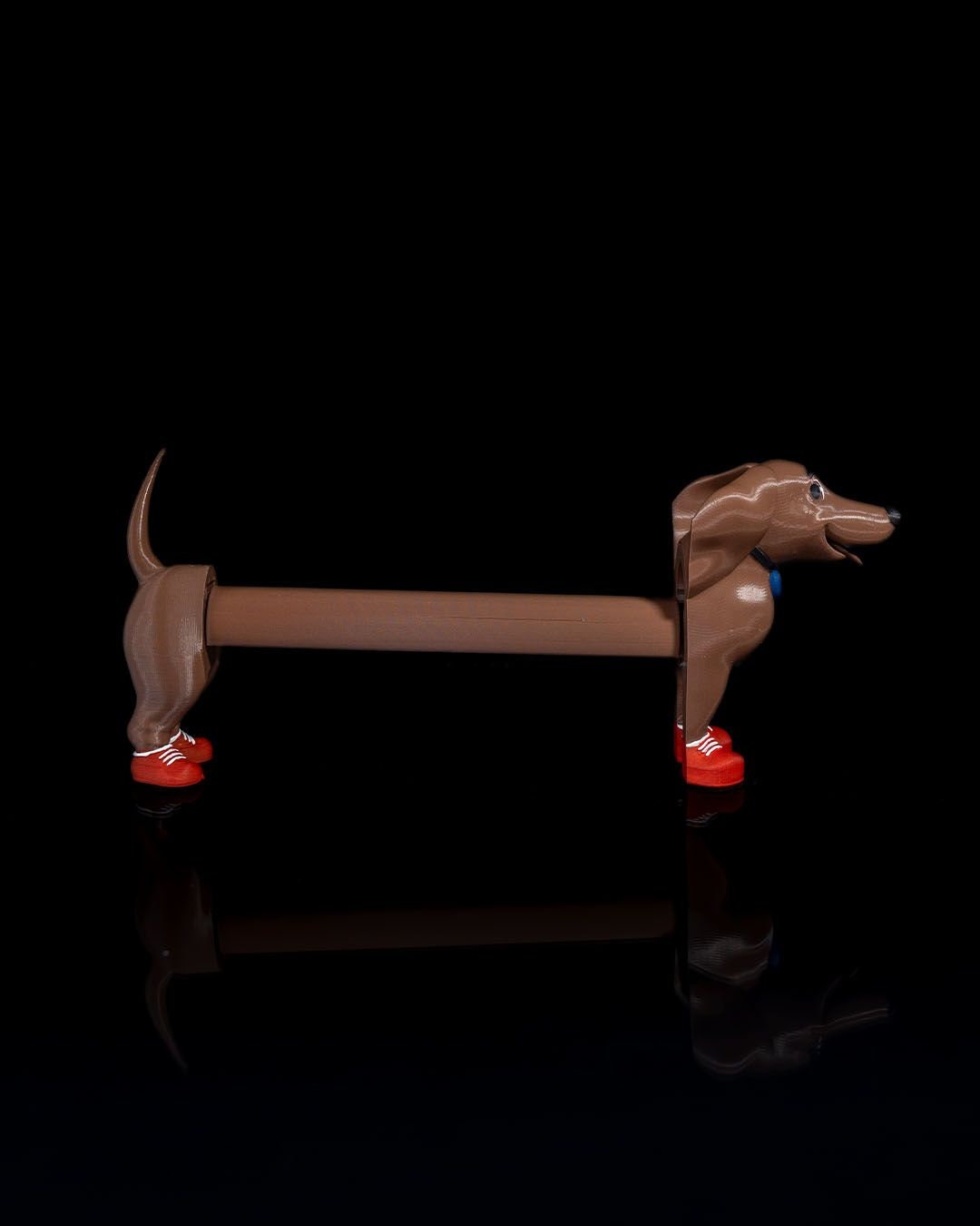 Wiener Dog Paper Towel Holder - Unique 3D Printed Dachshund Kitchen Decor - Modern & Quirky Countertop Accessory