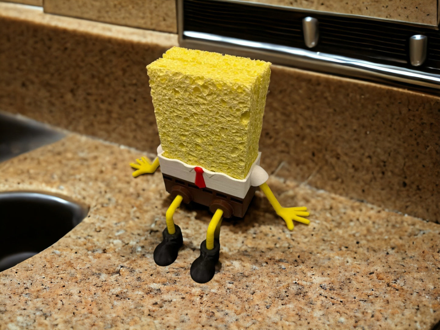 Bob The Sponge Unique 3D Printed Holder - Fun and Practical Kitchen Decor - Self-Draining Sponge Holder