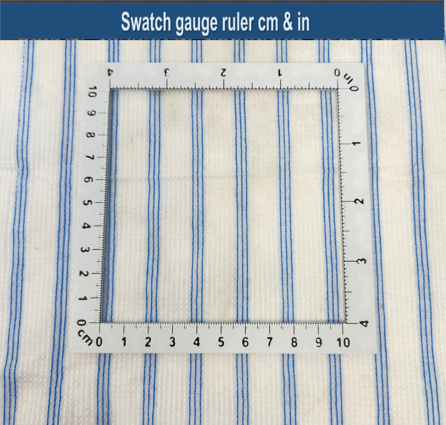 Gauge Swatch Measurement Ruler Square Tool 3D Printed for Knitting & Crochet - Unique Tool for Accurate Stitch Count