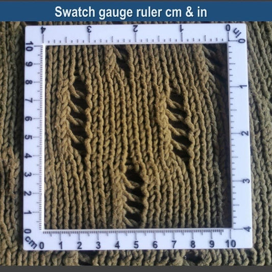 Gauge Swatch Measurement Ruler Square Tool 3D Printed for Knitting & Crochet - Unique Tool for Accurate Stitch Count