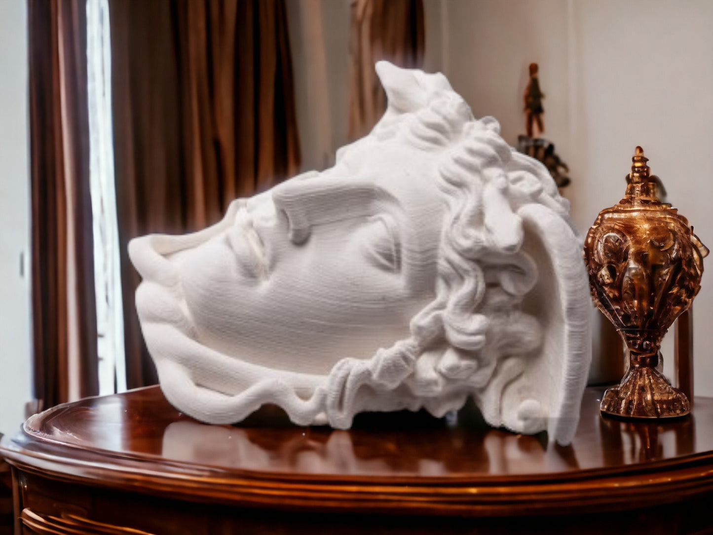 Medusa Gaze Wall Art - Serpent Hair Decor Gothic 3D Printed Ancient Greece Inspired Sculpture