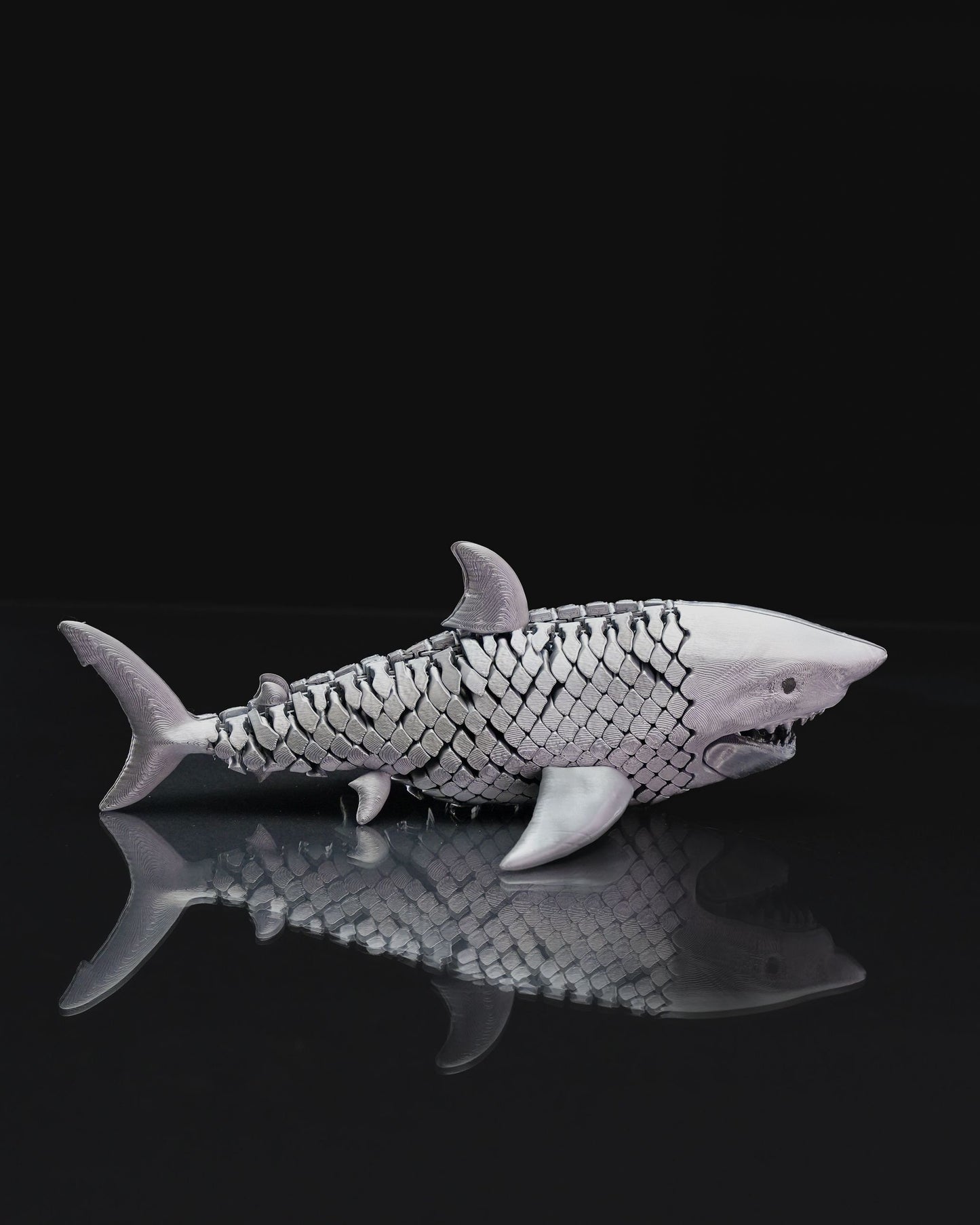 Great White Fish Articulated Fidget Toy - Ocean Desk Articulating Unique 3D Printed  Toy - Colorful Educational Play Gift