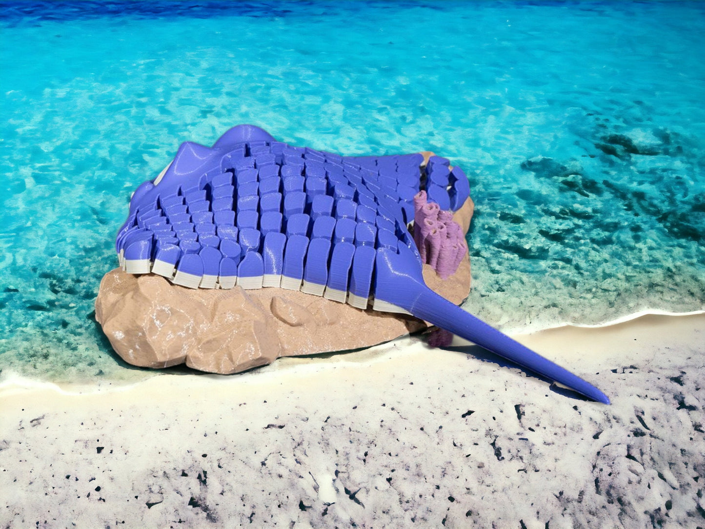 Manta Ray Articulated Fidget Toy - Unique 3D Printed Desk Art - Colorful Educational Gift for Kids & Adults