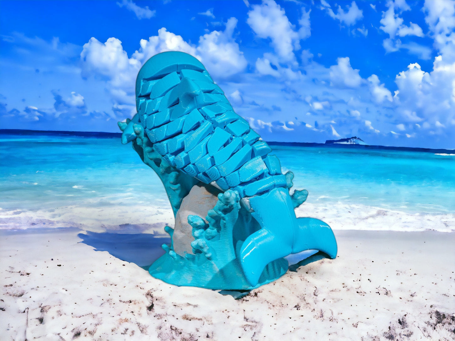 Dolphin Fish Articulated Fidget Toy - 3D Printed Colorful Desk Toy & Educational Gift for Kids - Bottlenose Dolphin Design