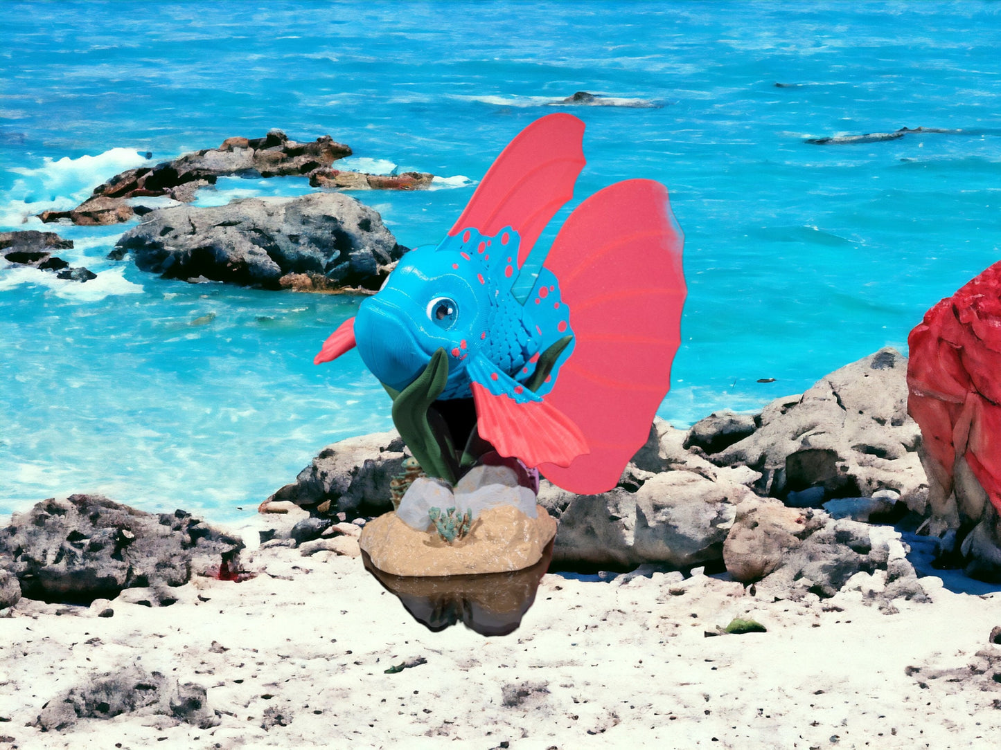 Betta Fish Bella Articulating Fidget Toy - 3D Printed Articulated Desk Toy - Colorful Educational Play Gift