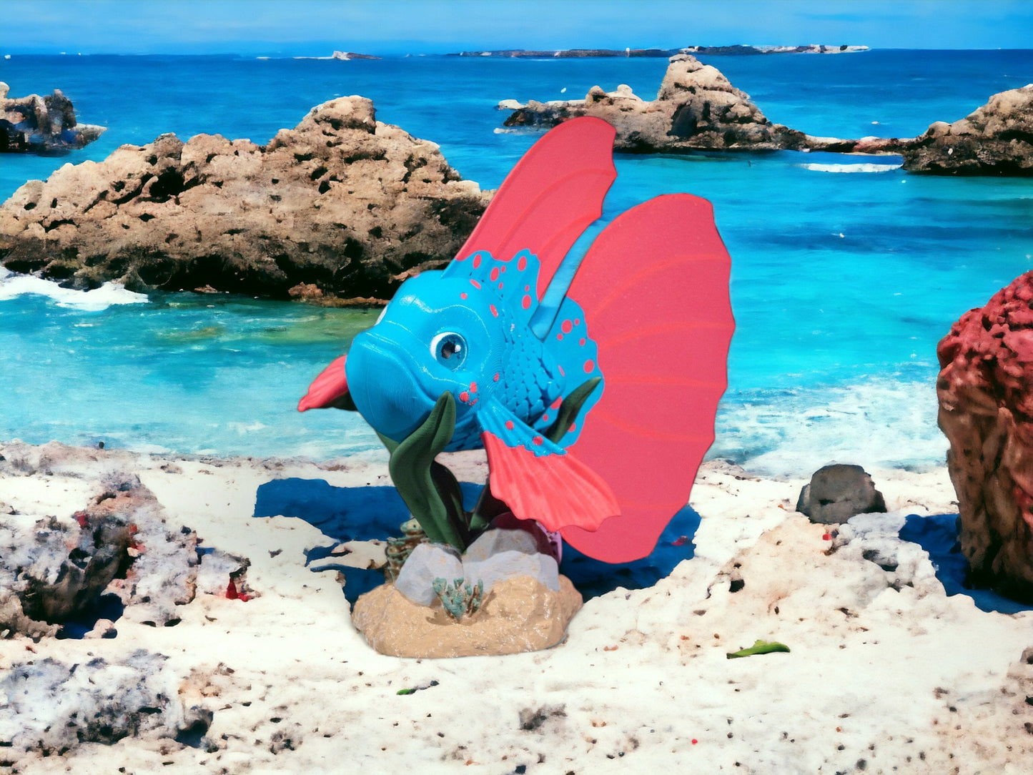 Betta Fish Bella Articulating Fidget Toy - 3D Printed Articulated Desk Toy - Colorful Educational Play Gift