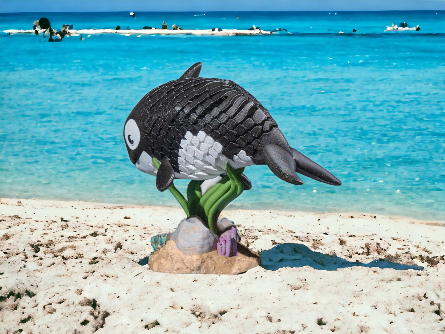 Orca Killer Whale Fidget Toy - Articulated Marine Life Desk Decor - Unique 3D Printed Ocean Toy for Education & Fun