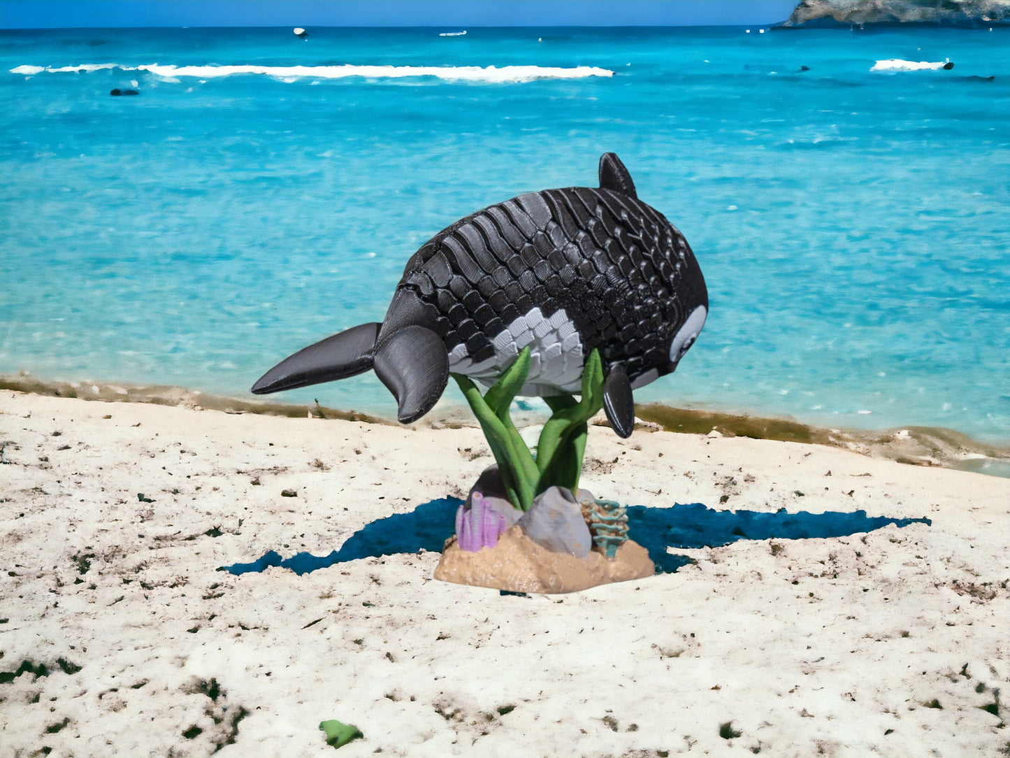 Orca Killer Whale Fidget Toy - Articulated Marine Life Desk Decor - Unique 3D Printed Ocean Toy for Education & Fun