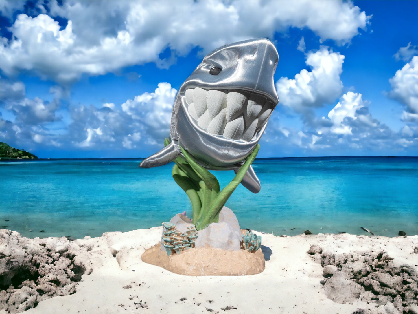 Great White Shark Articulated 3D Printed Fidget Toy | Colorful Ocean Desk Toy | Unique Educational Play for Kids