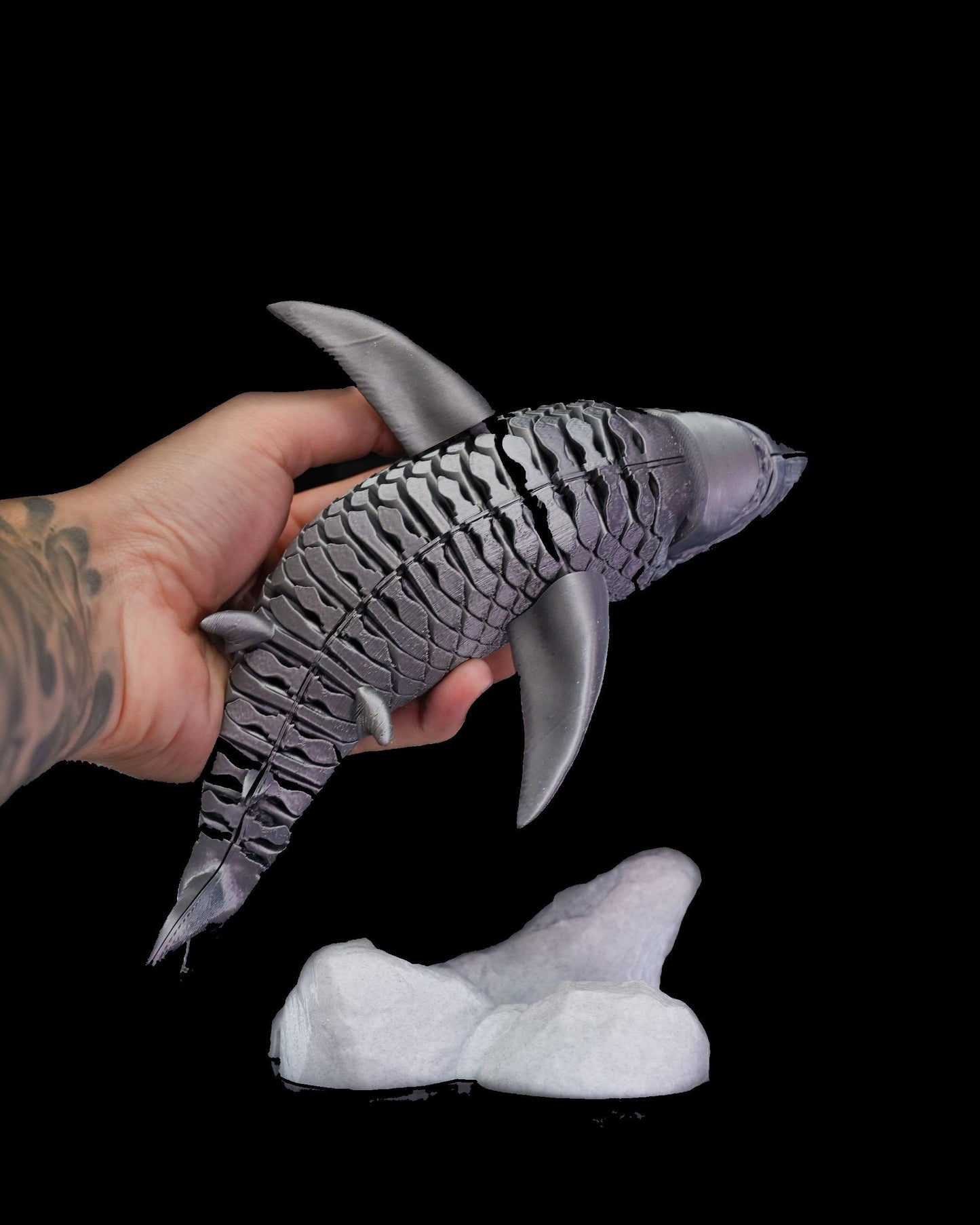 Great White Fish Articulated Fidget Toy - Ocean Desk Articulating Unique 3D Printed  Toy - Colorful Educational Play Gift