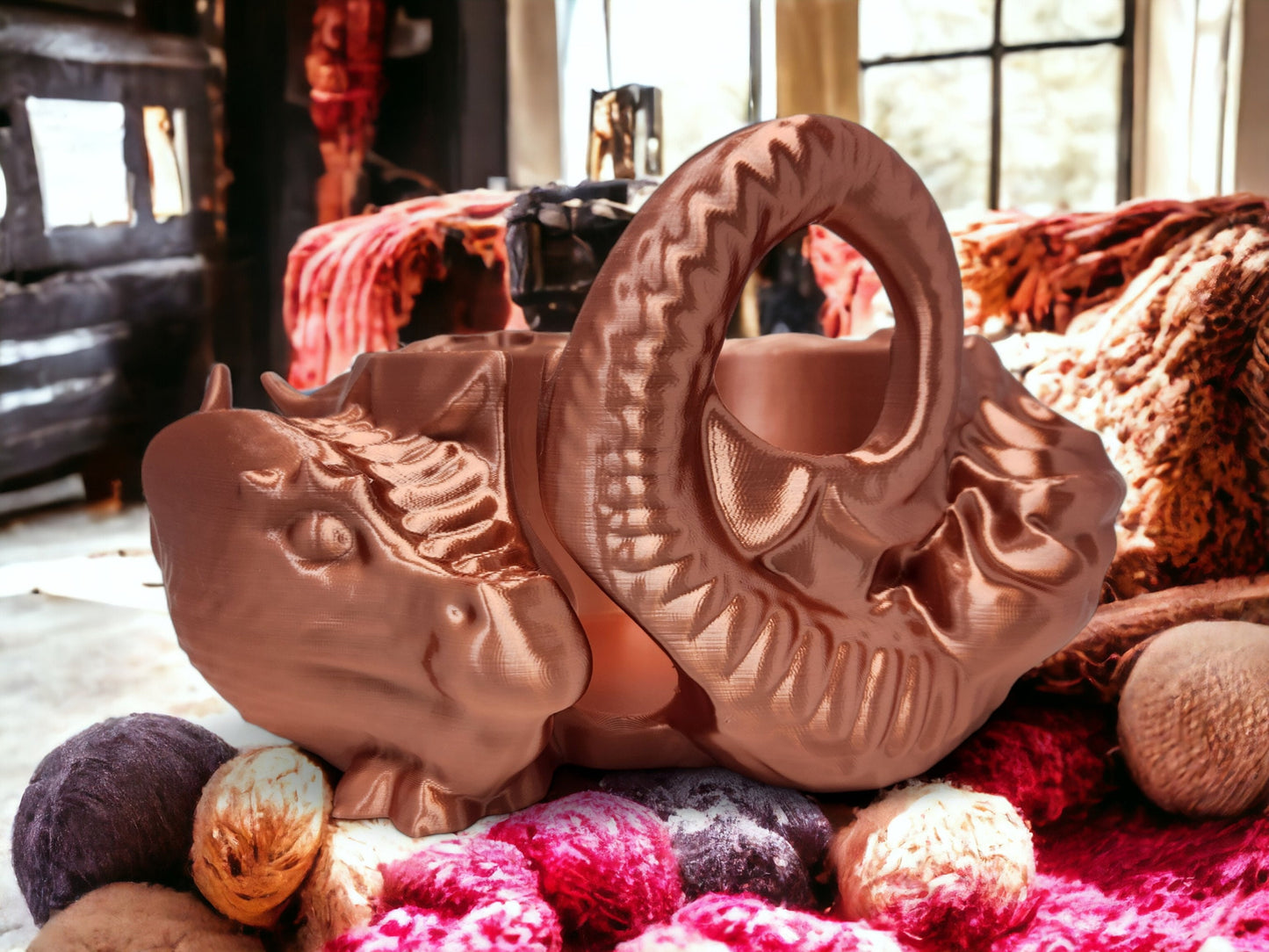 Dragon Yarn Bowl - Fantasy-Inspired Yarn Holder, 3D Printed Craft Supply for Knitting & Home Decor Accessory