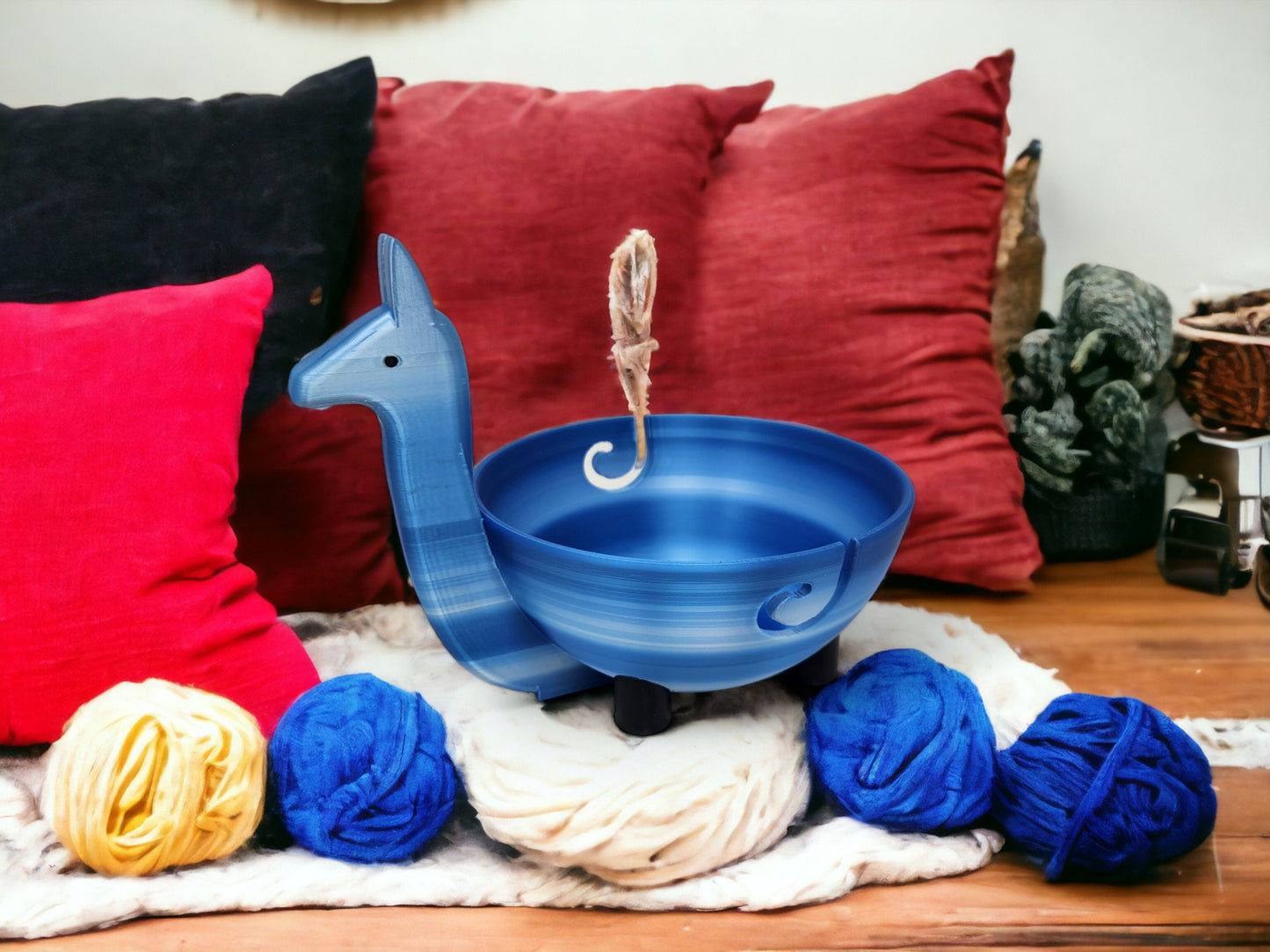 Llama Yarn Bowl Unique 3D Printed Holder - Quirky Knitting and Crochet Organizer