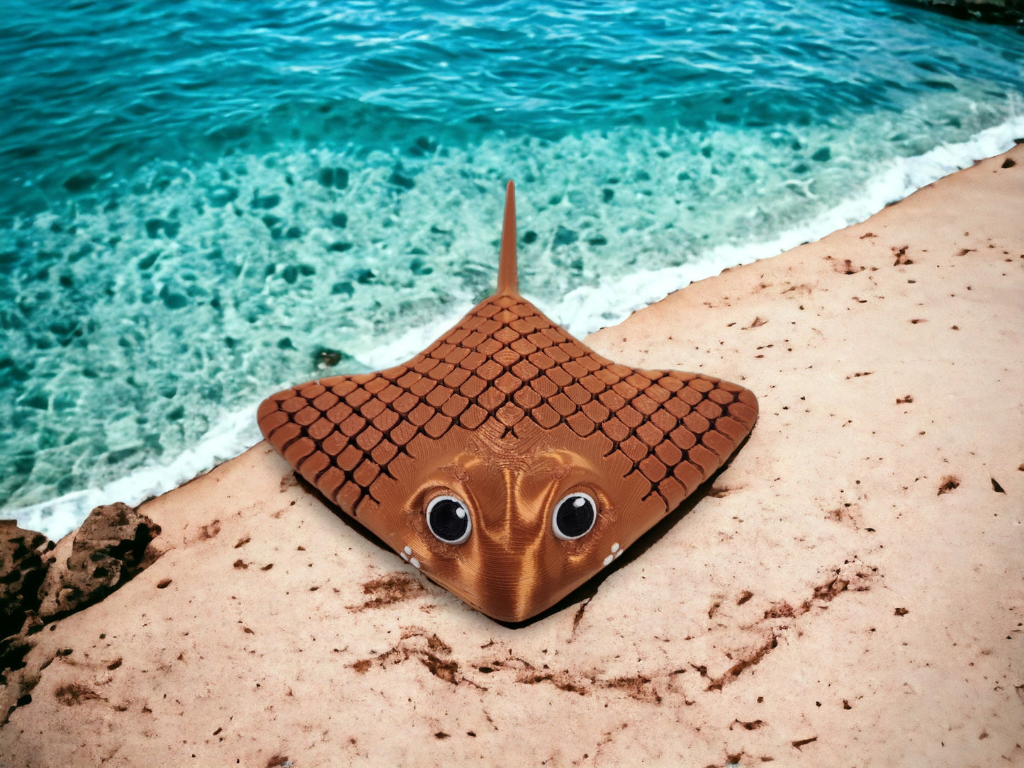 Manta Ray Articulated Fidget Toy - Unique 3D Printed Desk Art - Colorful Educational Gift for Kids & Adults