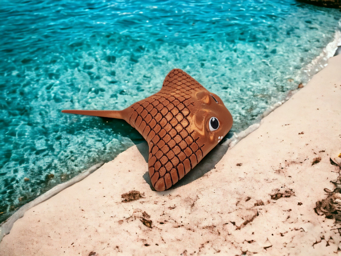 Manta Ray Articulated Fidget Toy - Unique 3D Printed Desk Art - Colorful Educational Gift for Kids & Adults