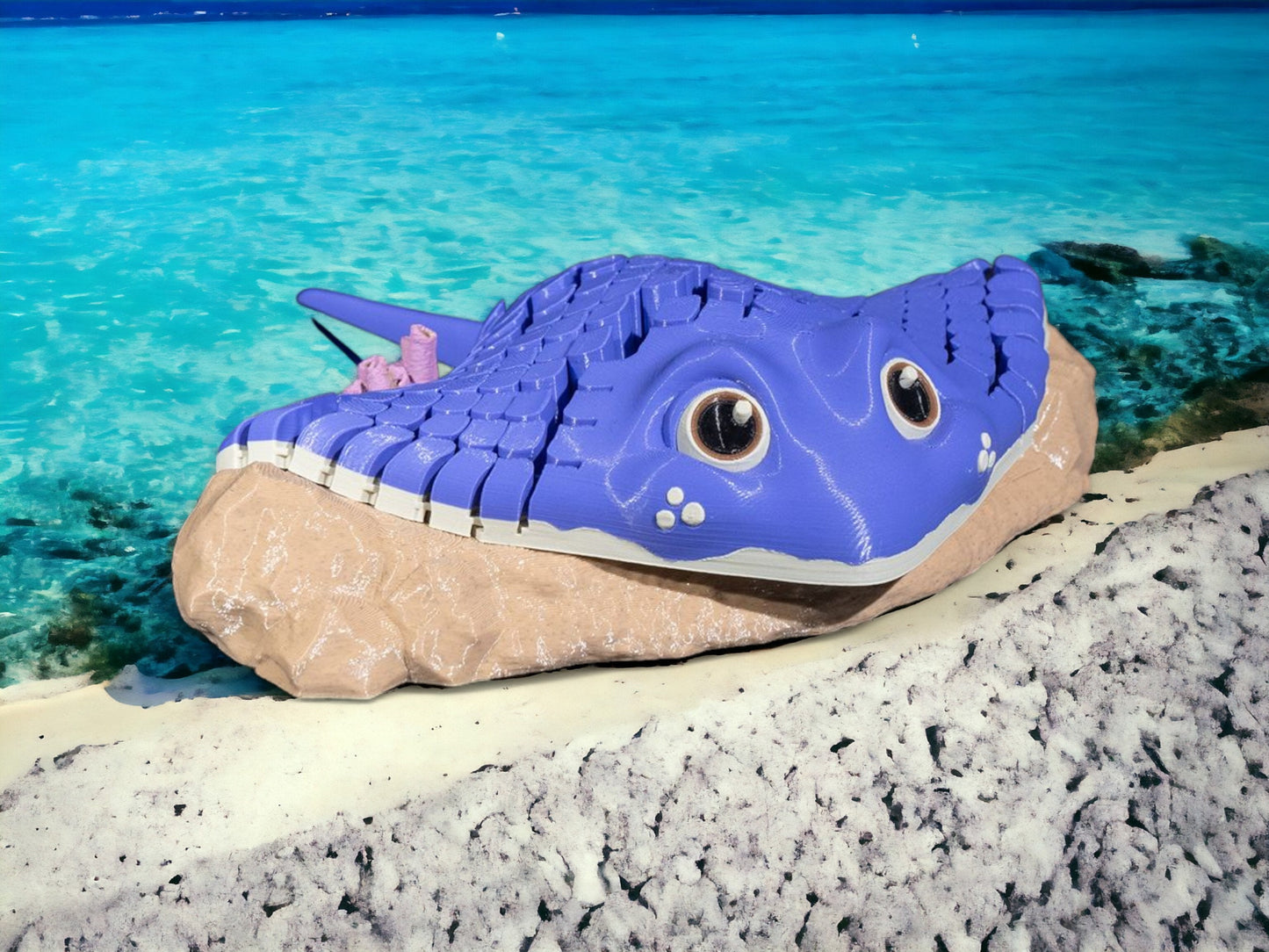 Manta Ray Articulated Fidget Toy - Unique 3D Printed Desk Art - Colorful Educational Gift for Kids & Adults