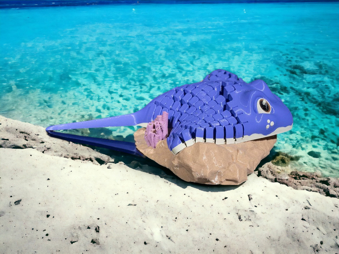 Manta Ray Articulated Fidget Toy - Unique 3D Printed Desk Art - Colorful Educational Gift for Kids & Adults