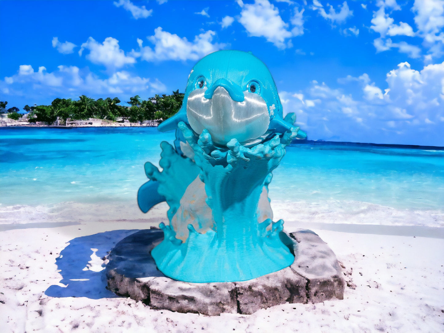 Dolphin Fish Articulated Fidget Toy - 3D Printed Colorful Desk Toy & Educational Gift for Kids - Bottlenose Dolphin Design