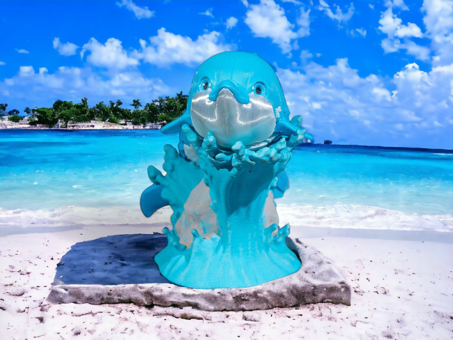 Dolphin Fish Articulated Fidget Toy - 3D Printed Colorful Desk Toy & Educational Gift for Kids - Bottlenose Dolphin Design