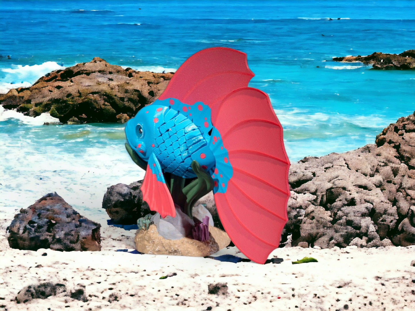 Betta Fish Bella Articulating Fidget Toy - 3D Printed Articulated Desk Toy - Colorful Educational Play Gift