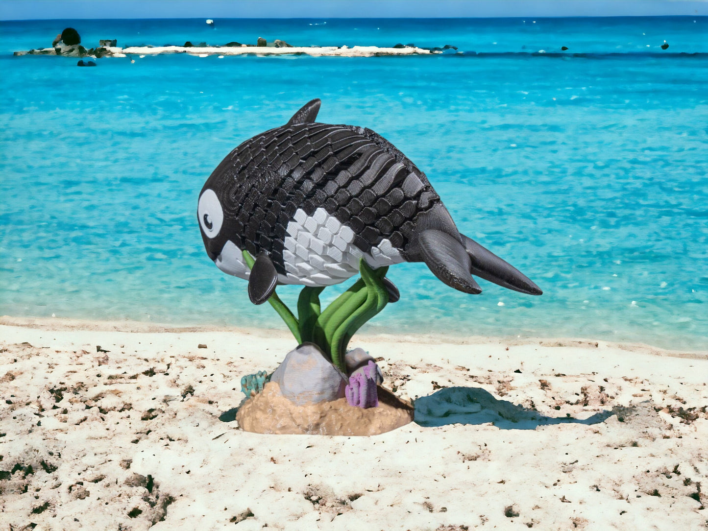 Orca Killer Whale Fidget Toy - Articulated Marine Life Desk Decor - Unique 3D Printed Ocean Toy for Education & Fun