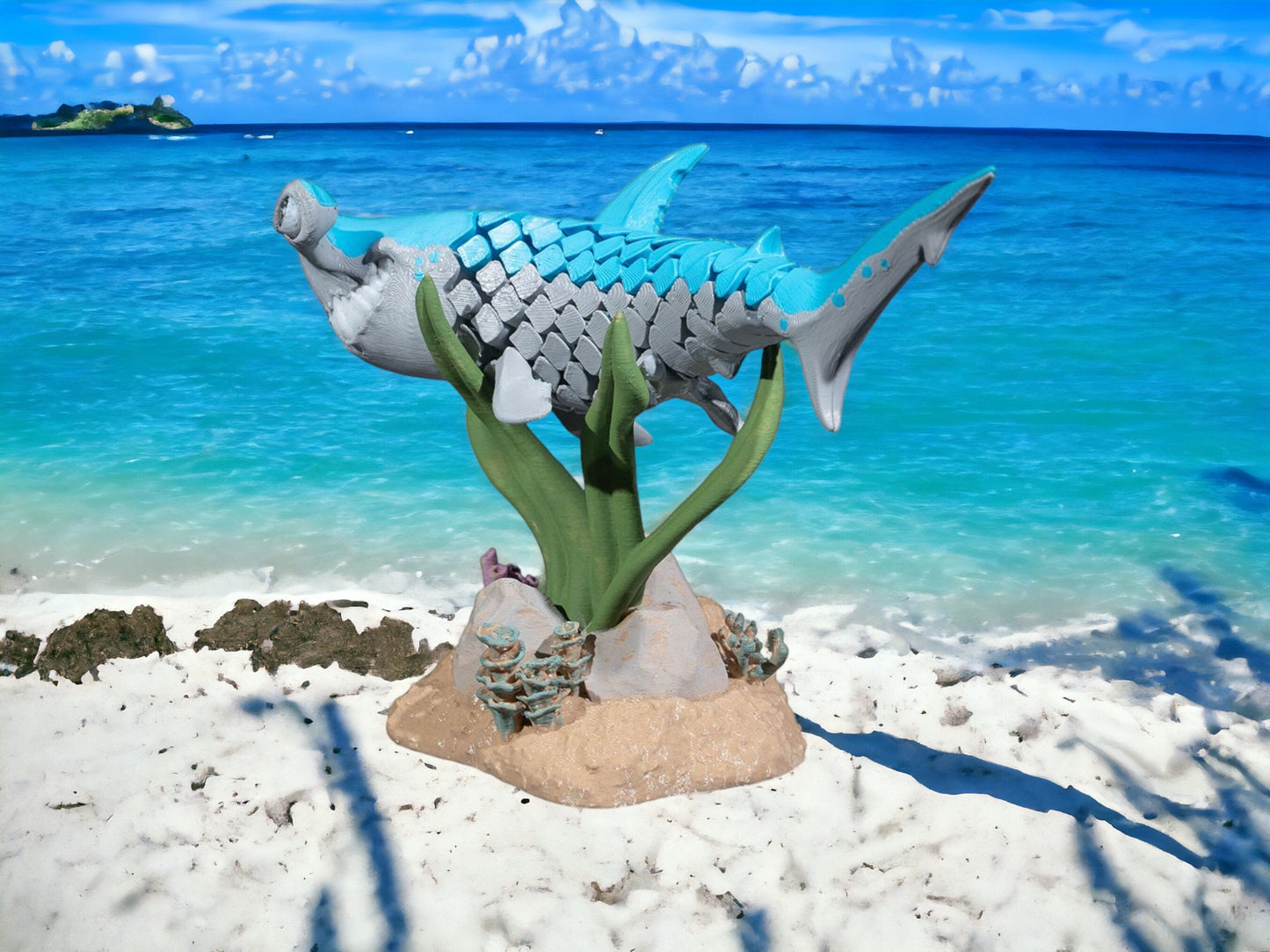Hammerhead Shark Articulated 3D Printed Toy - Unique Ocean Desk Fidget, Colorful Educational Play for All Ages