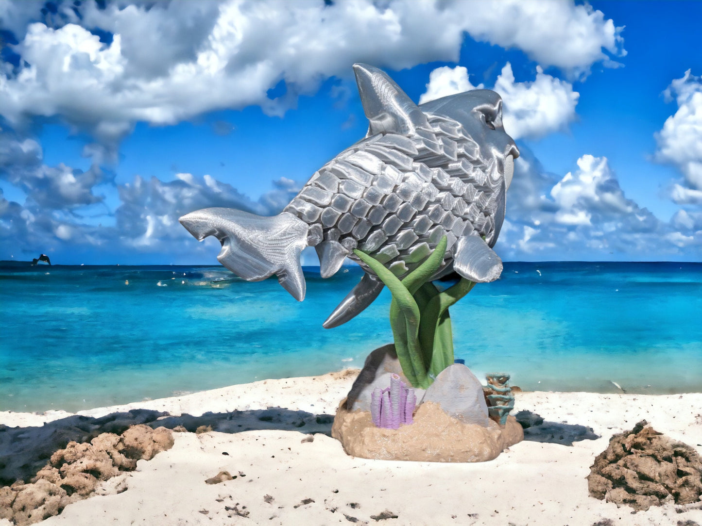 Great White Shark Articulated 3D Printed Fidget Toy | Colorful Ocean Desk Toy | Unique Educational Play for Kids