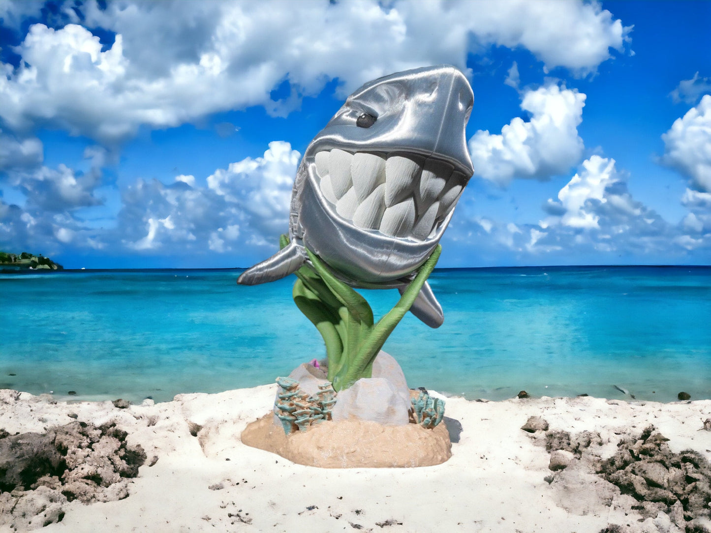 Great White Shark Articulated 3D Printed Fidget Toy | Colorful Ocean Desk Toy | Unique Educational Play for Kids