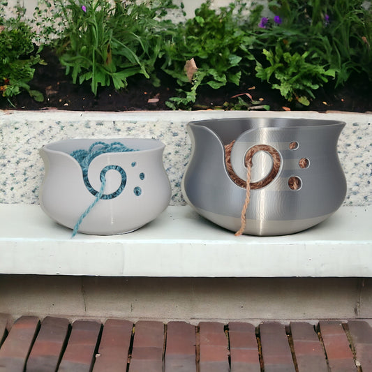 3D Printed Spiral Yarn Bowl: Crochet and Knitting Essential with 3 Holes for Crafters