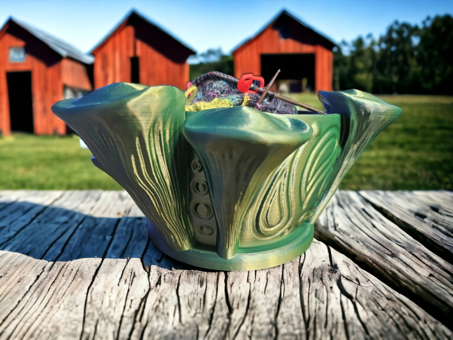 Mushroom Bowl - Boho Knitting Bowl & Yarn Holder for Crochet, Unique Home Décor, Perfect Gift for Crafters