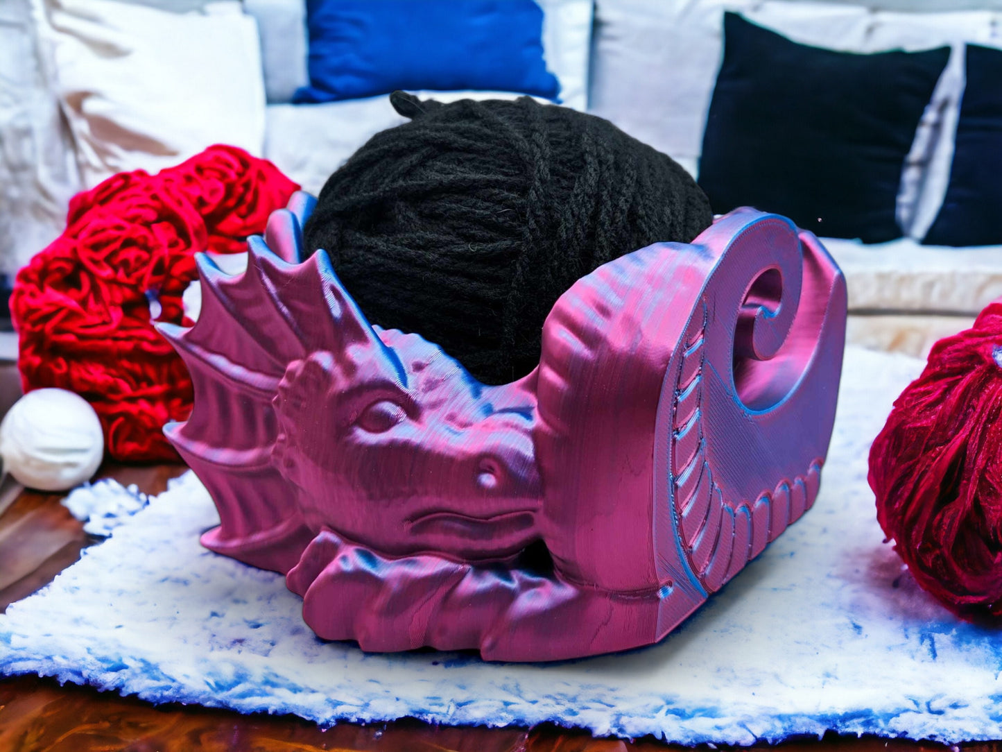Dragon Yarn Bowl - Fantasy-Inspired Yarn Holder for Crafting & Home Decor, 3D Printed Knitting Accessory, Perfect Craft Supply!