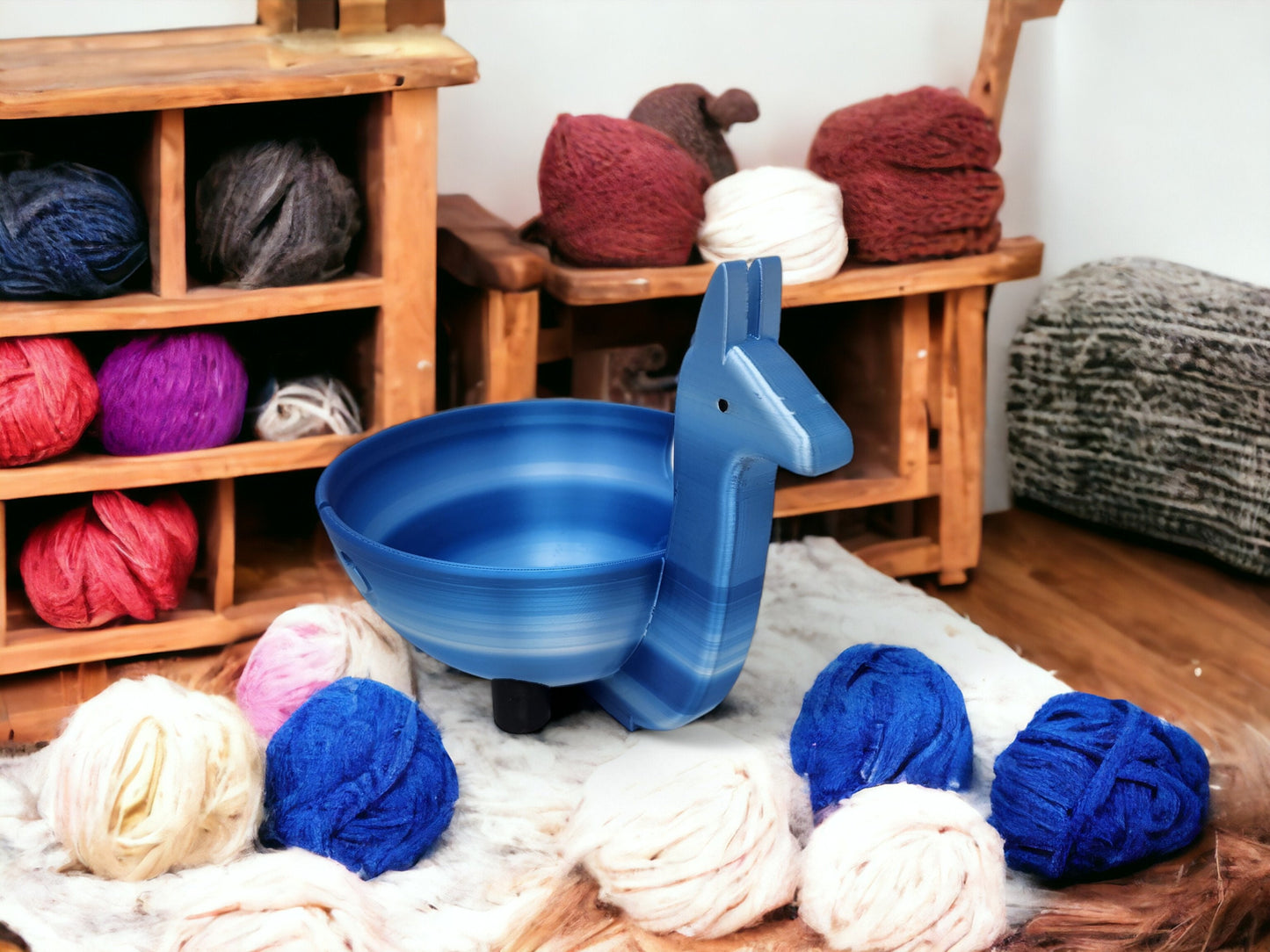 Llama Yarn Bowl Unique 3D Printed Holder - Quirky Knitting and Crochet Organizer