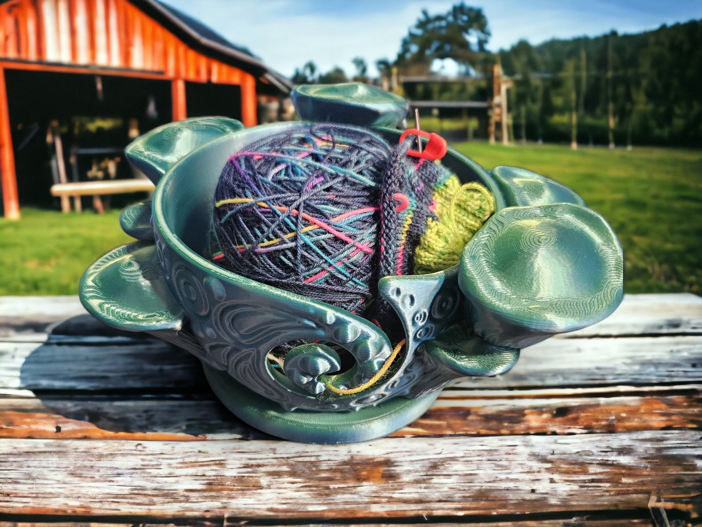 Mushroom Bowl - Boho Knitting Bowl & Yarn Holder for Crochet, Unique Home Décor, Perfect Gift for Crafters