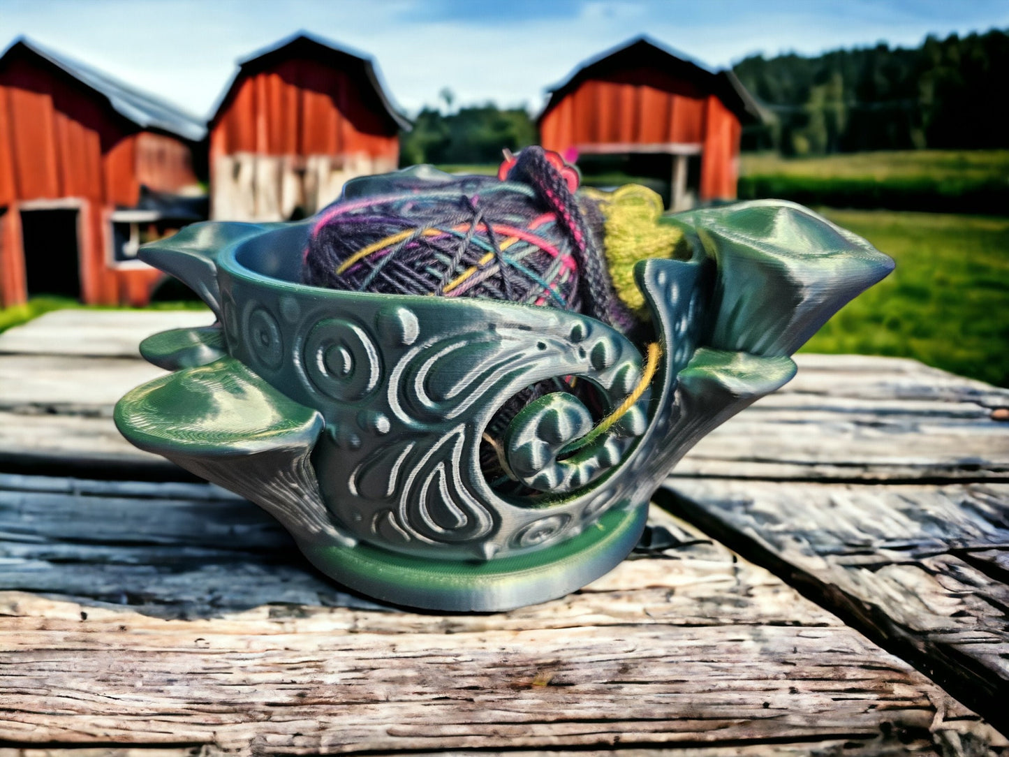 Mushroom Bowl - Boho Knitting Bowl & Yarn Holder for Crochet, Unique Home Décor, Perfect Gift for Crafters