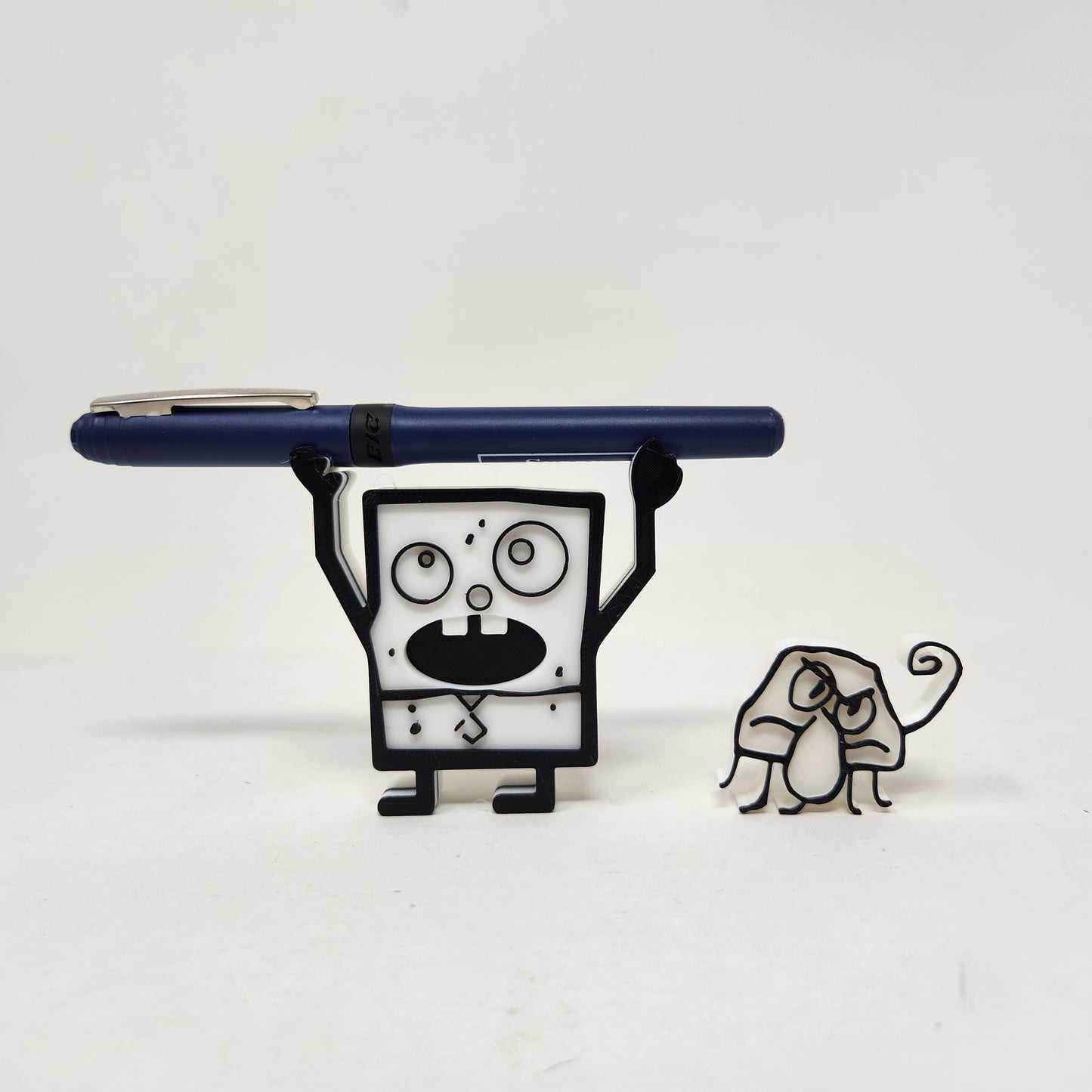 3D DoodleBob Pencil holder & Doodleward Fan Art Inspired SpongeBob printed pencil