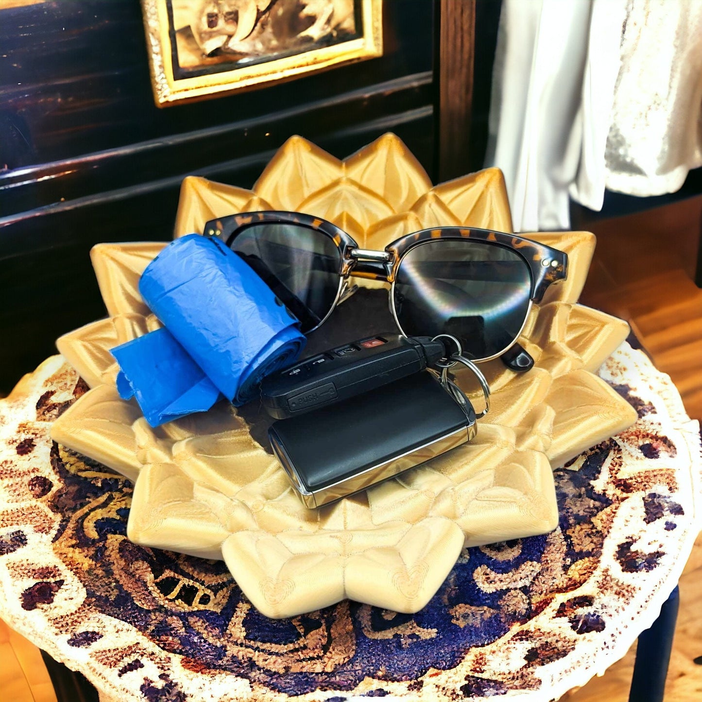 3D Printed Decor: Sunflower Trinket Key Tray - Unique Organizer for Home and Office - Great Gift Idea