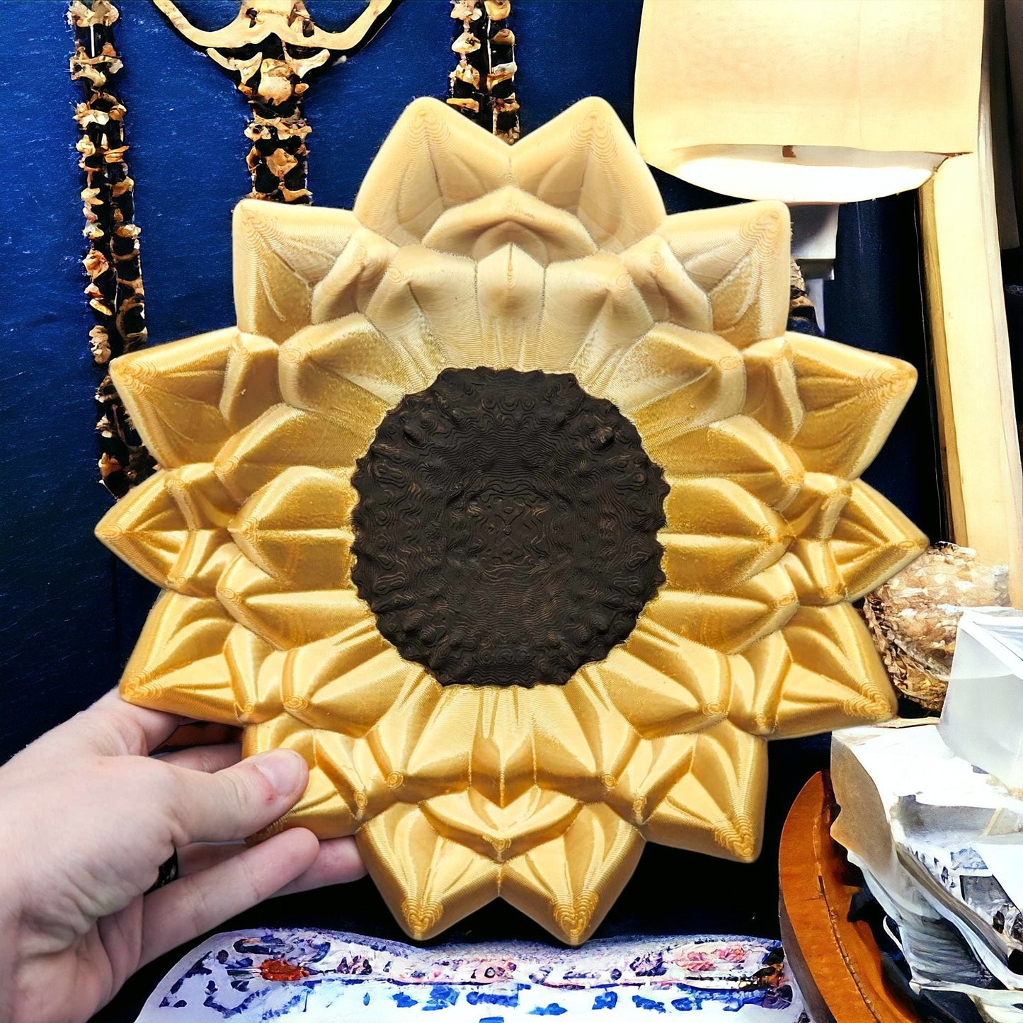 3D Printed Decor: Sunflower Trinket Key Tray - Unique Organizer for Home and Office - Great Gift Idea