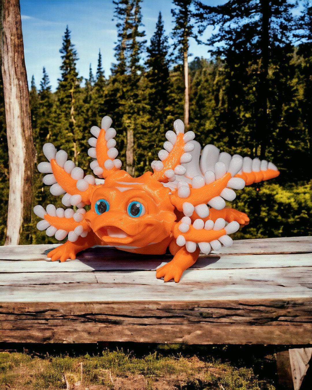 3D Printed Articulated Axolotl - Sensory Stress Fidget Toy. TikTok Viral Autism Friendly