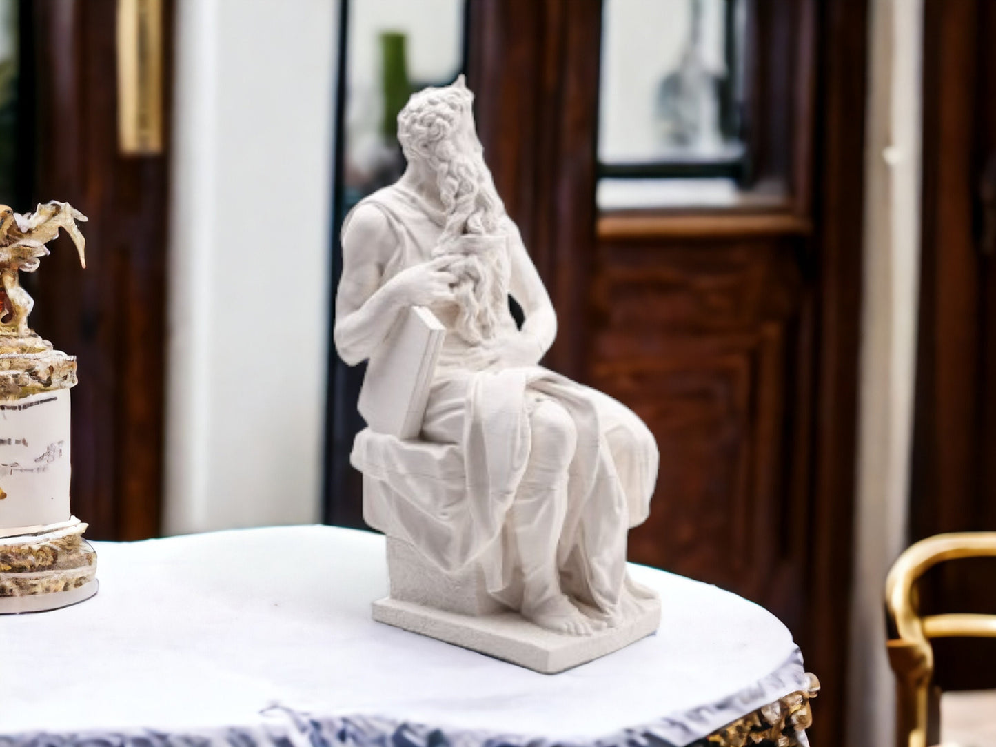 Michelangelo Moses Statue - 3D Printed Italian Renaissance Figurine - Art & Museum Reproduction Decor