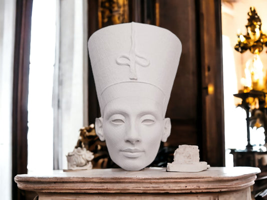 3D Printed Nefertiti Wall Art - Elegant Gothic Decor, Unique Hanging Sculpture for Home & Office