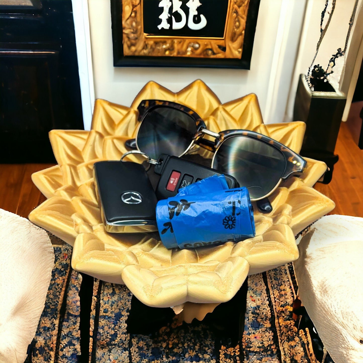 3D Printed Decor: Sunflower Trinket Key Tray - Unique Organizer for Home and Office - Great Gift Idea