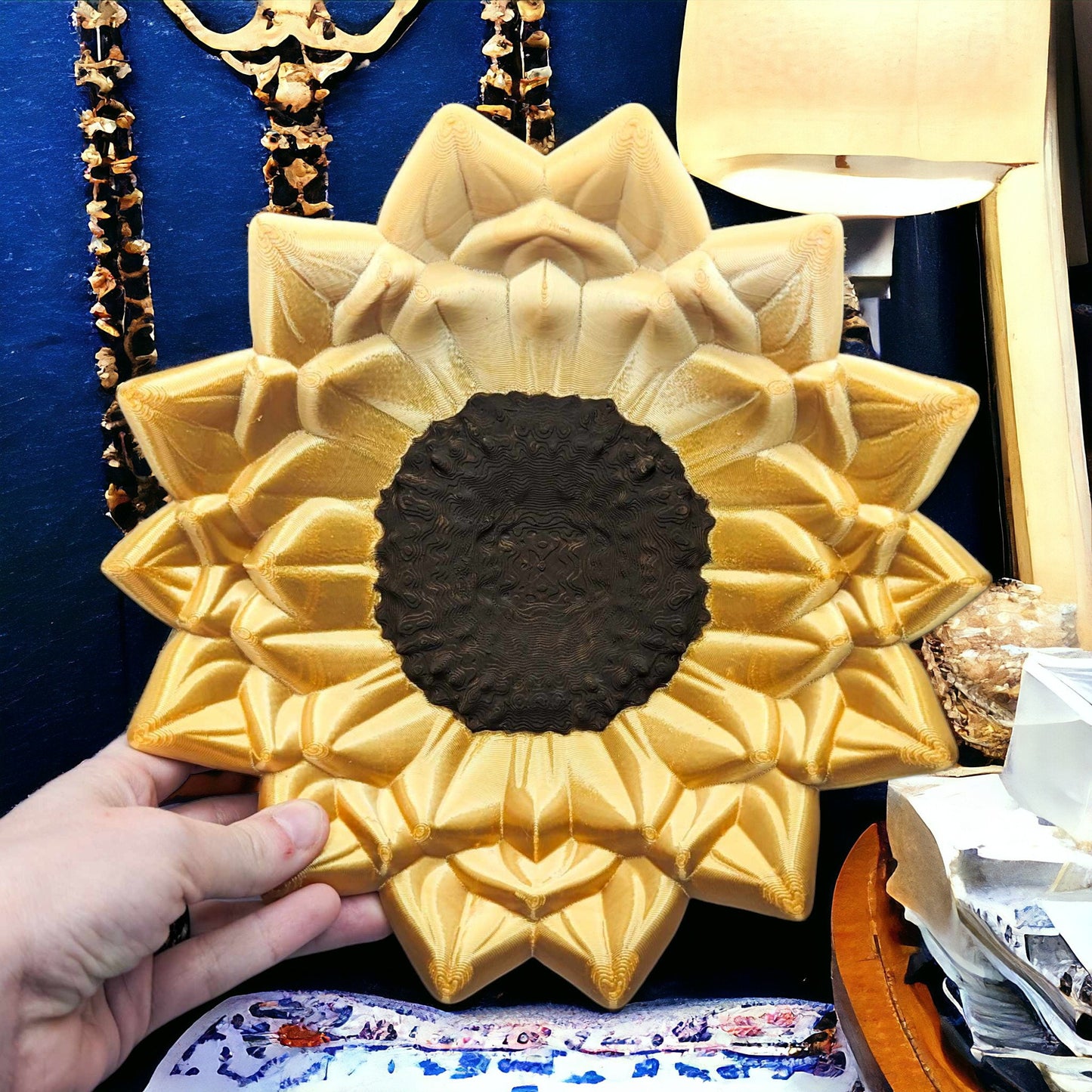 3D Printed Decor: Sunflower Trinket Key Tray - Unique Organizer for Home and Office - Great Gift Idea