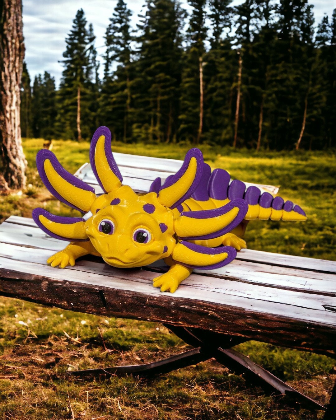 3D Printed Articulated Axolotl - Sensory Stress Fidget Toy. TikTok Viral Autism Friendly