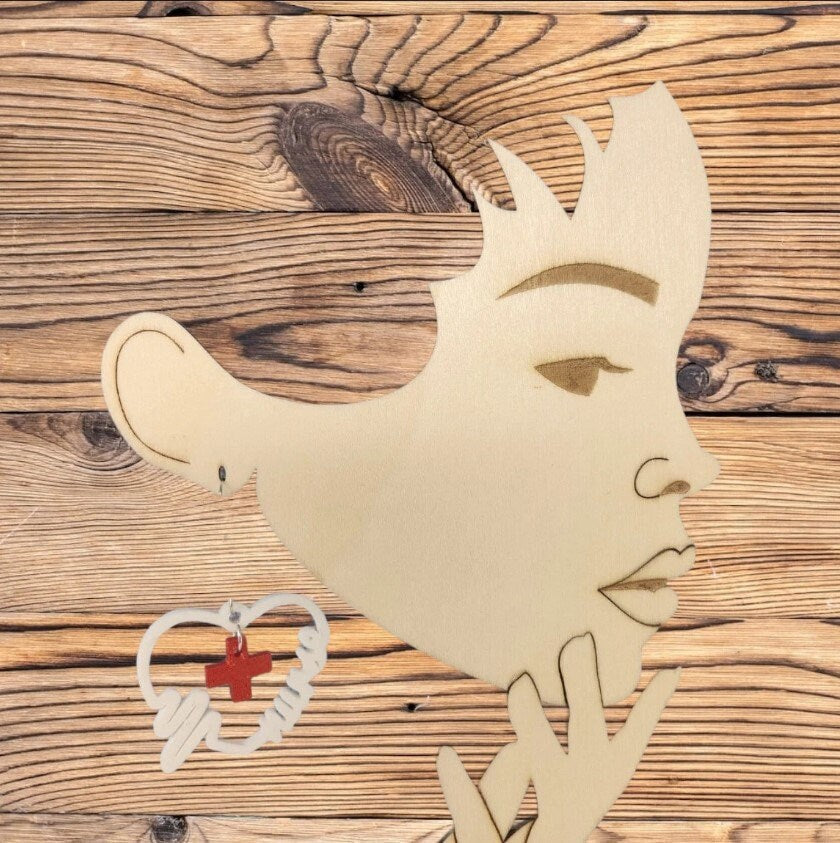 3D Printed Nurse Heart Medical RN Hook Earrings - Expressing Compassion Through Design